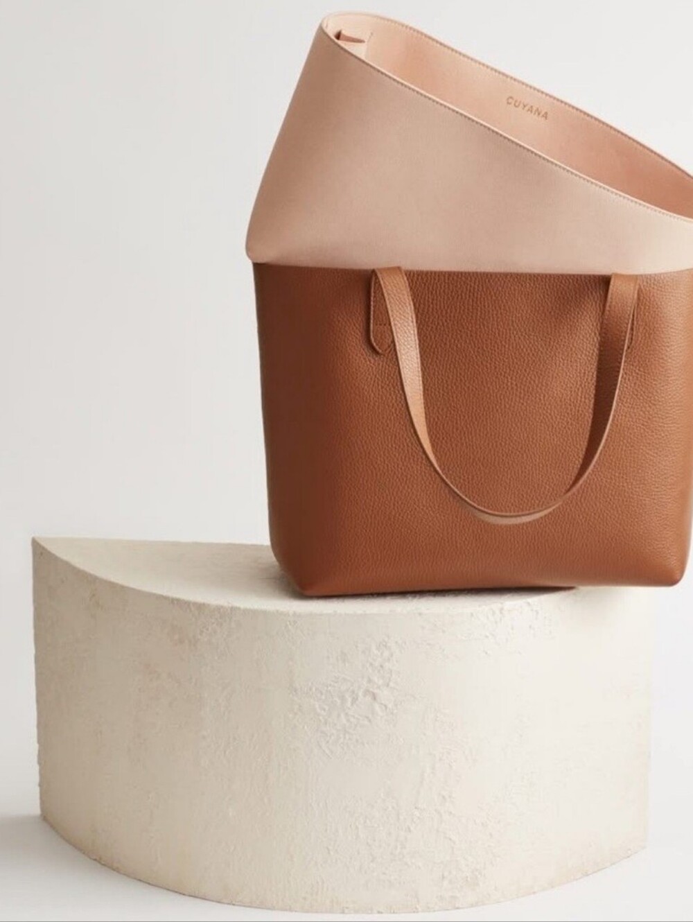 Cuyana Brown Leather Tote Bag - Classic Structured Tote - Picture 10 of 10